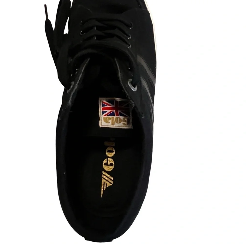 Gola Classics Men's Comet Plimsoll Sneakers Black/Black/Off White Vegan 10